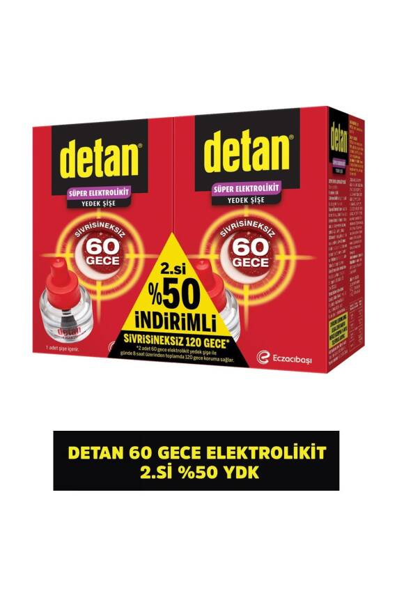 Detan Elektrolikit Sinekkovar Yedek 60 Gece x 2 Adet